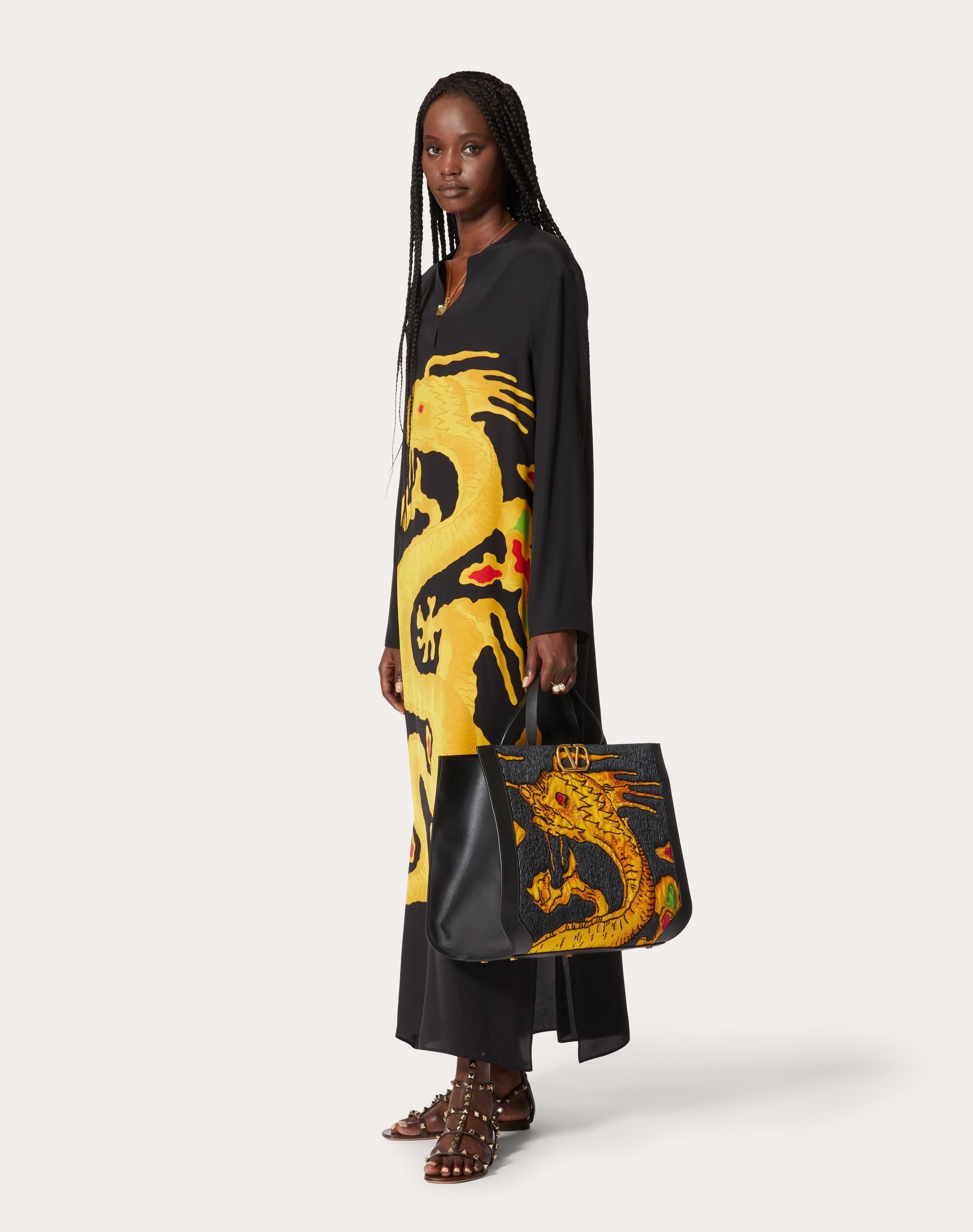 VLOGO SIGNATURE HANDBAG WITH DRAGO RE-EDITION EMBROIDERY - 6