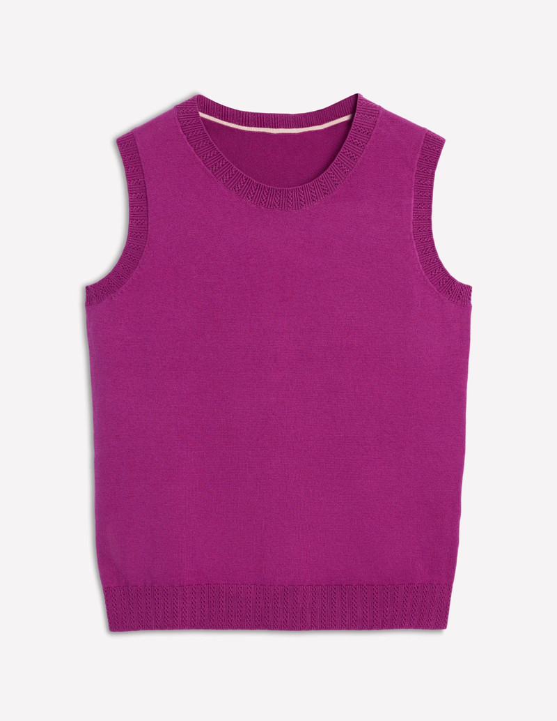Emilia Cotton Crew Neck Vest-Regal Purple 6