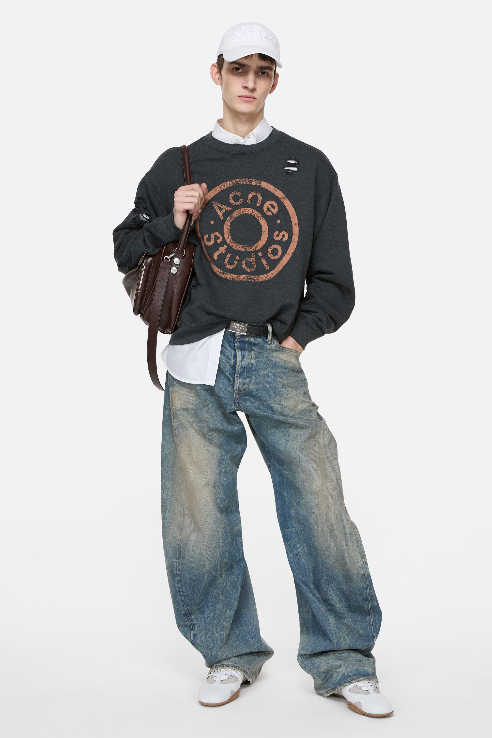 Sweater printed logo - Black melange - 2