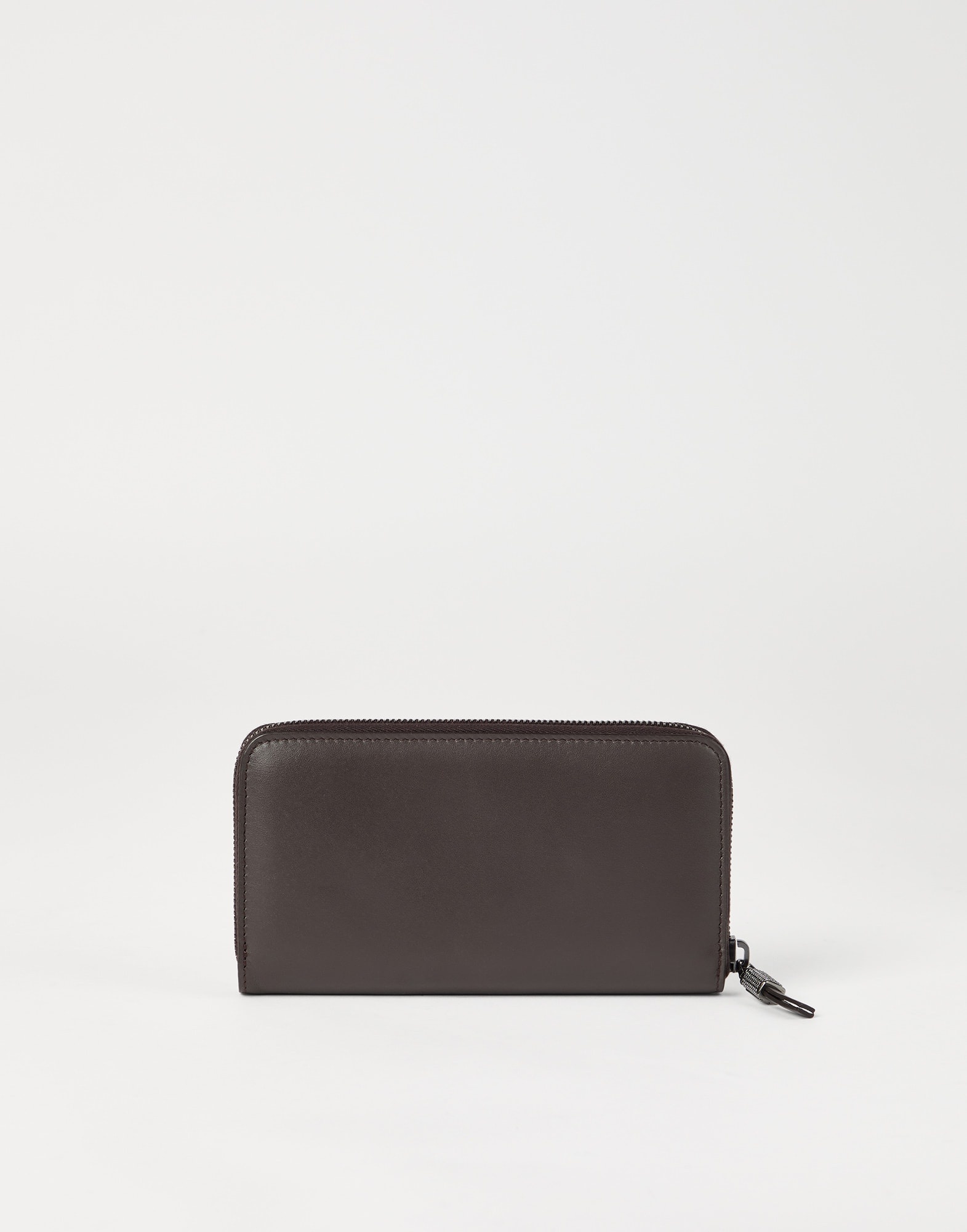 Grained calfskin wallet with shiny zipper pull - 2