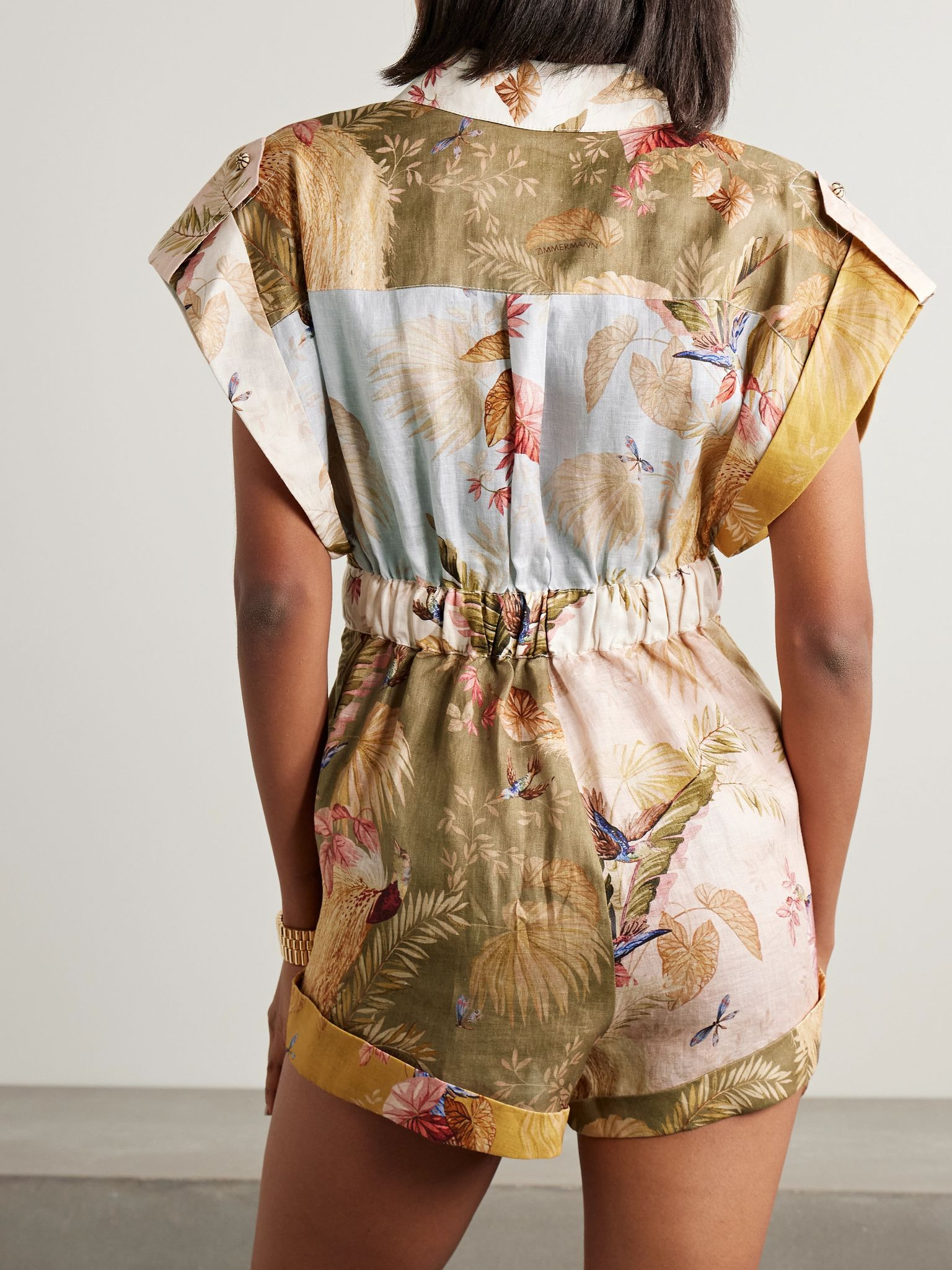 Ascension floral-print linen playsuit Multi - 3