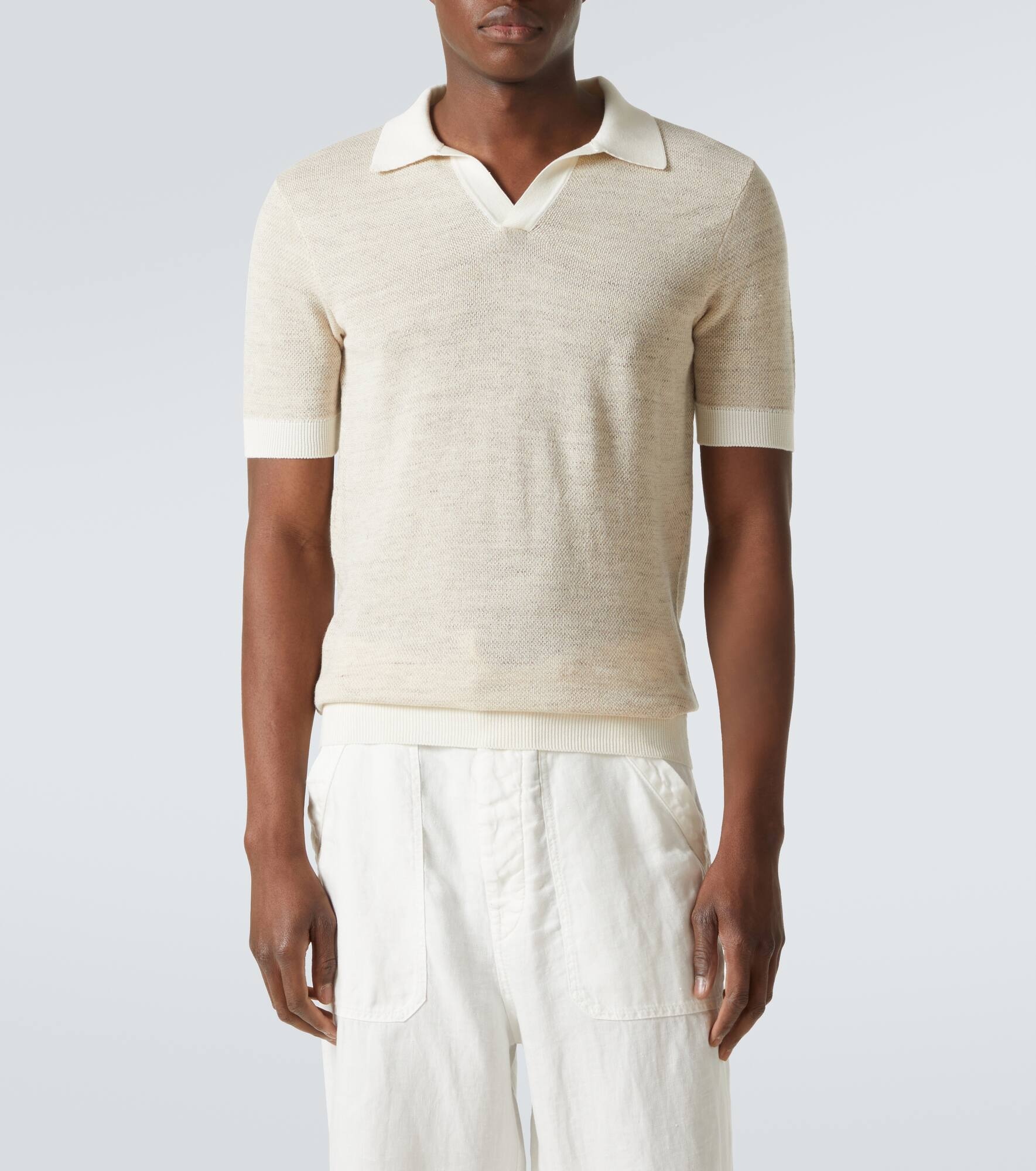 Cotton-blend polo shirt - 3