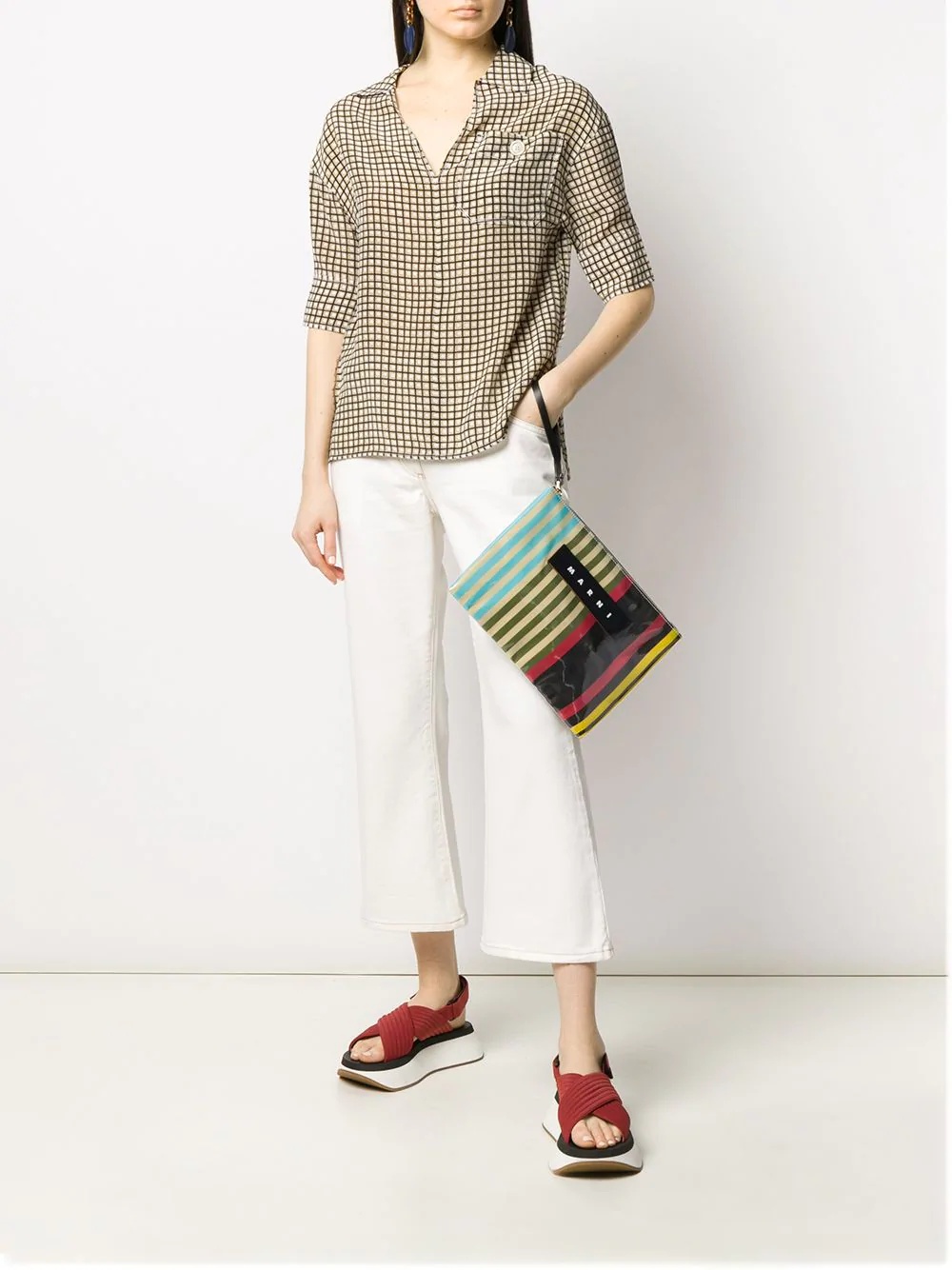 striped clutch bag - 2