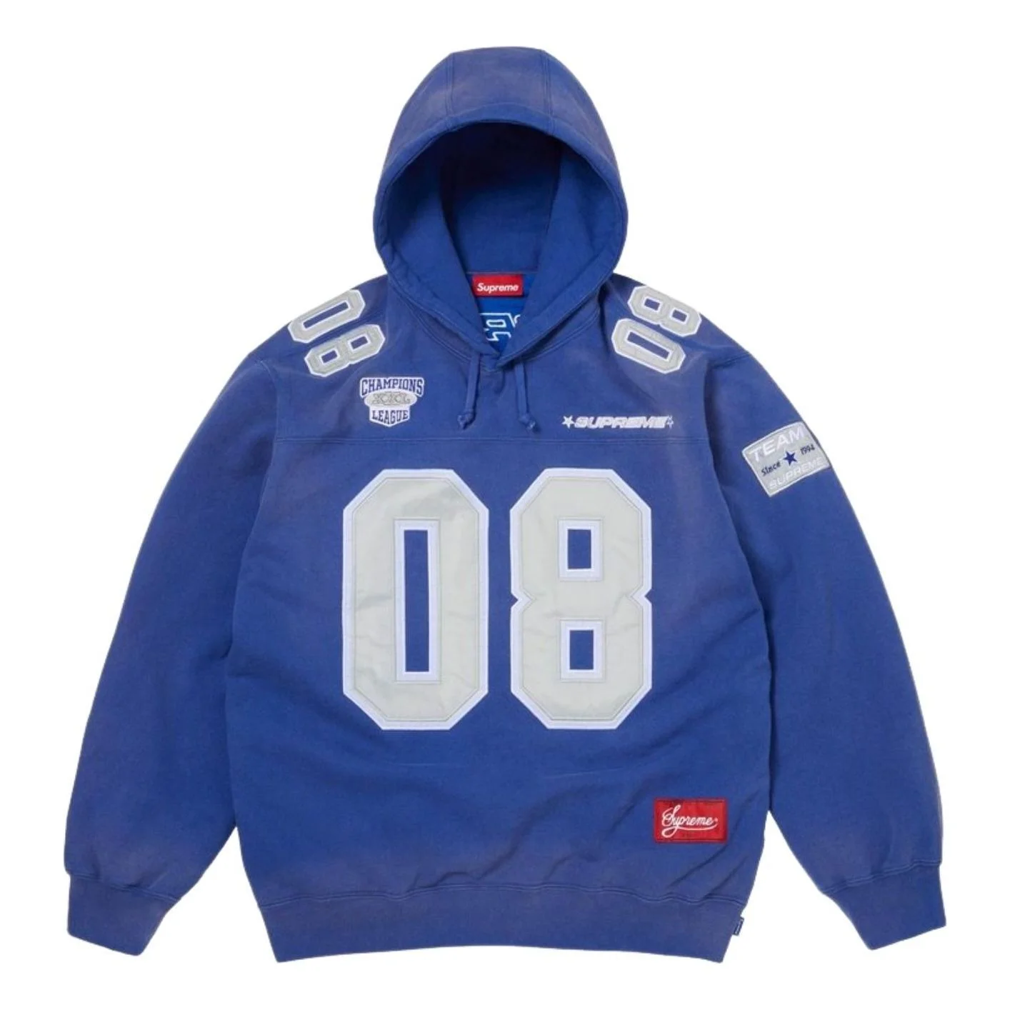 Supreme SS26 Football Jersey Hooded Sweatshirt 'Royal' SUP-SS26-349-ROY - 1