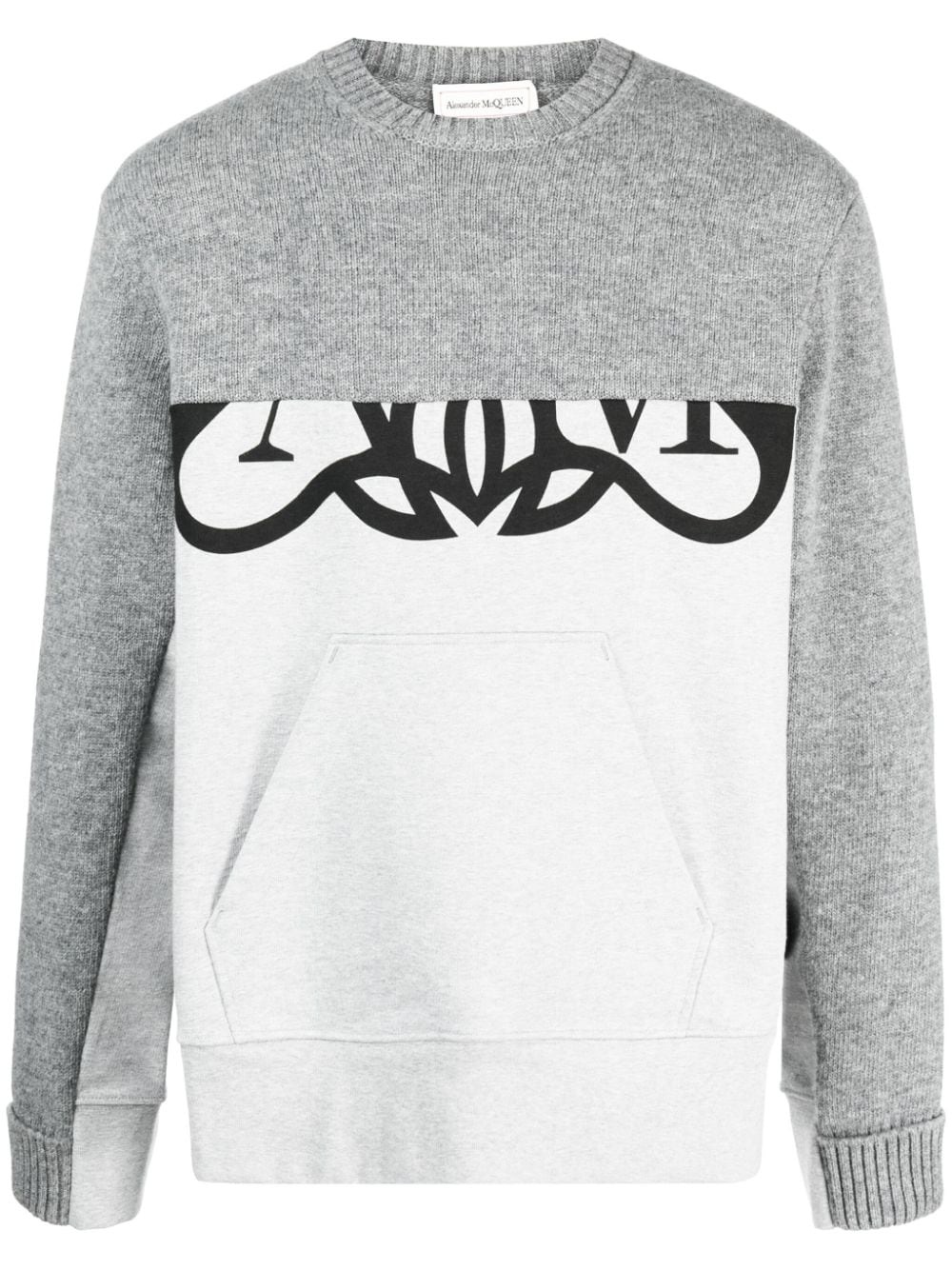 Cut Seal-print panelled jumper - 1