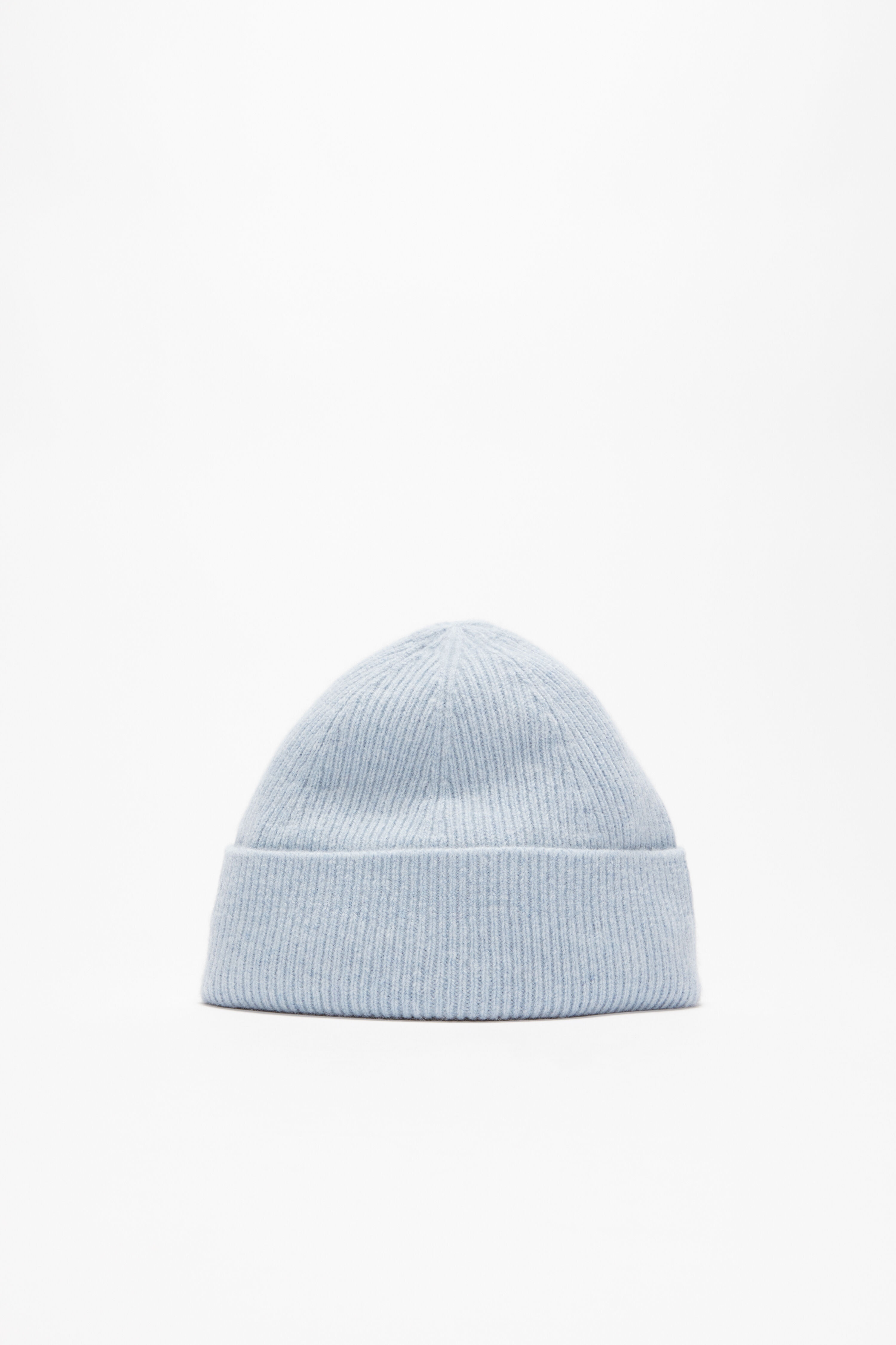 Wool cashmere beanie - Steel blue melange - 1