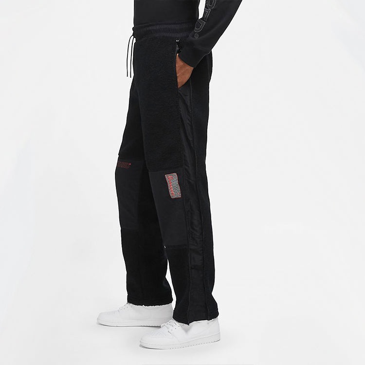 Air Jordan 23 Drawstring polar fleece Splicing Casual Sports Long Pants Black CV1099-010 - 4