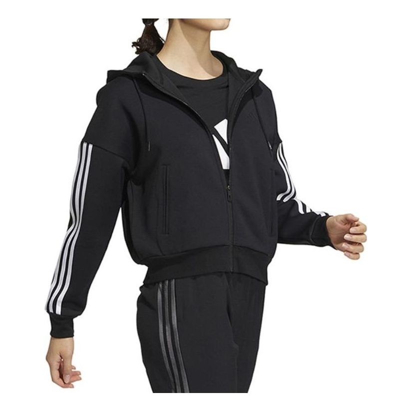 (WMNS) adidas Must Have Knit Jacket 'Black' HM7046 - 3