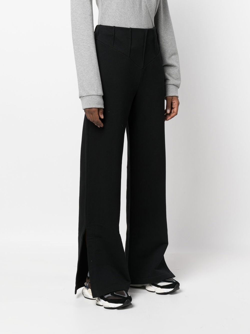 wide-leg cotton-jersey trousers - 3