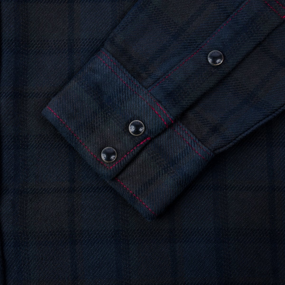 IHSH-340-OD Ultra Heavy Flannel Classic Check Western Shirt - Red Overdyed Black - 9