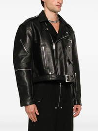 【関税&送料込】Rick Owens Cropped Jumbo Bauhaus Jacket Black Hollywood Cropped Jumbo Bauhaus Stooges Leather Jacket