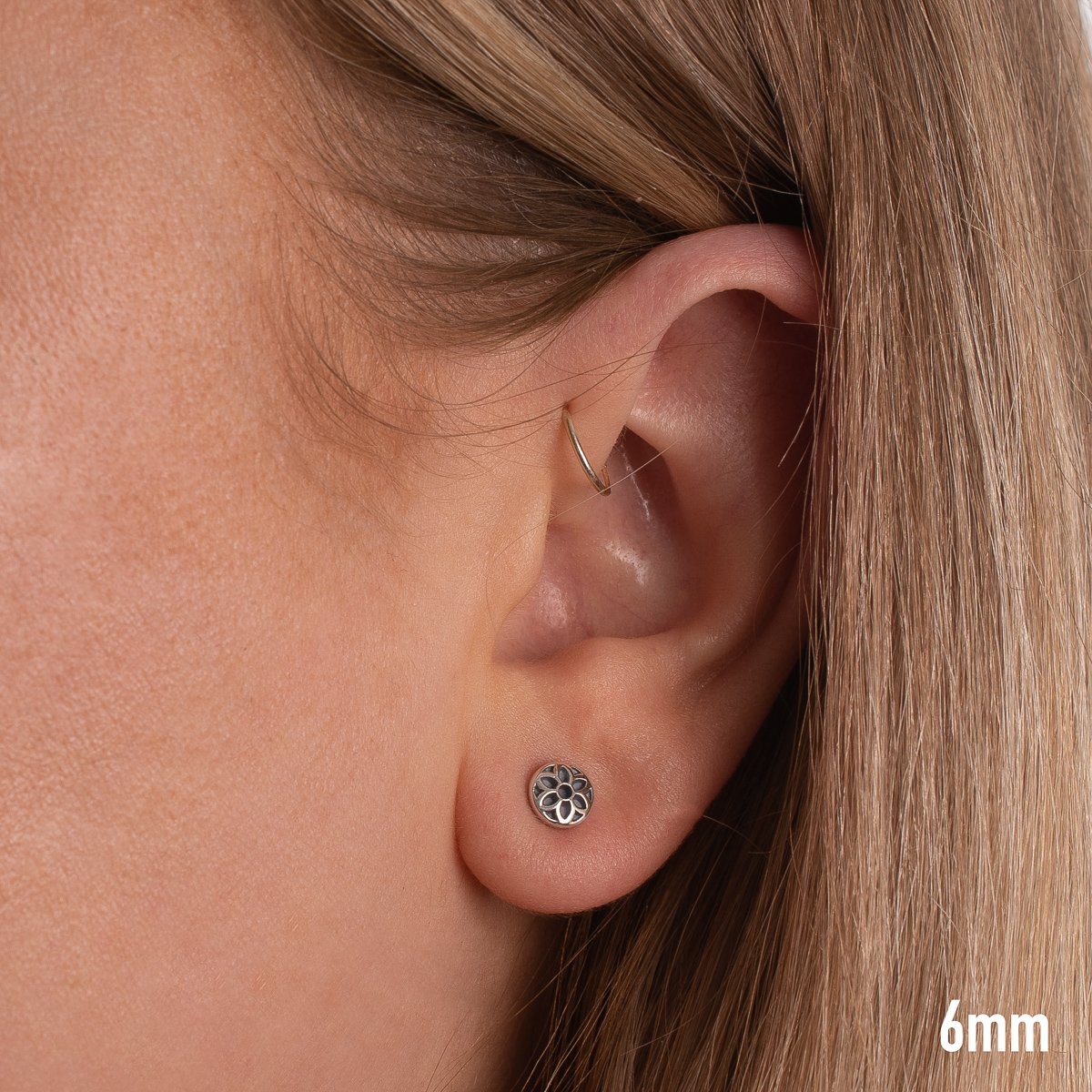 ES-ROS-STUD GOOD ART HLYWD Rosette Stud Earring - Sterling Silver - 1