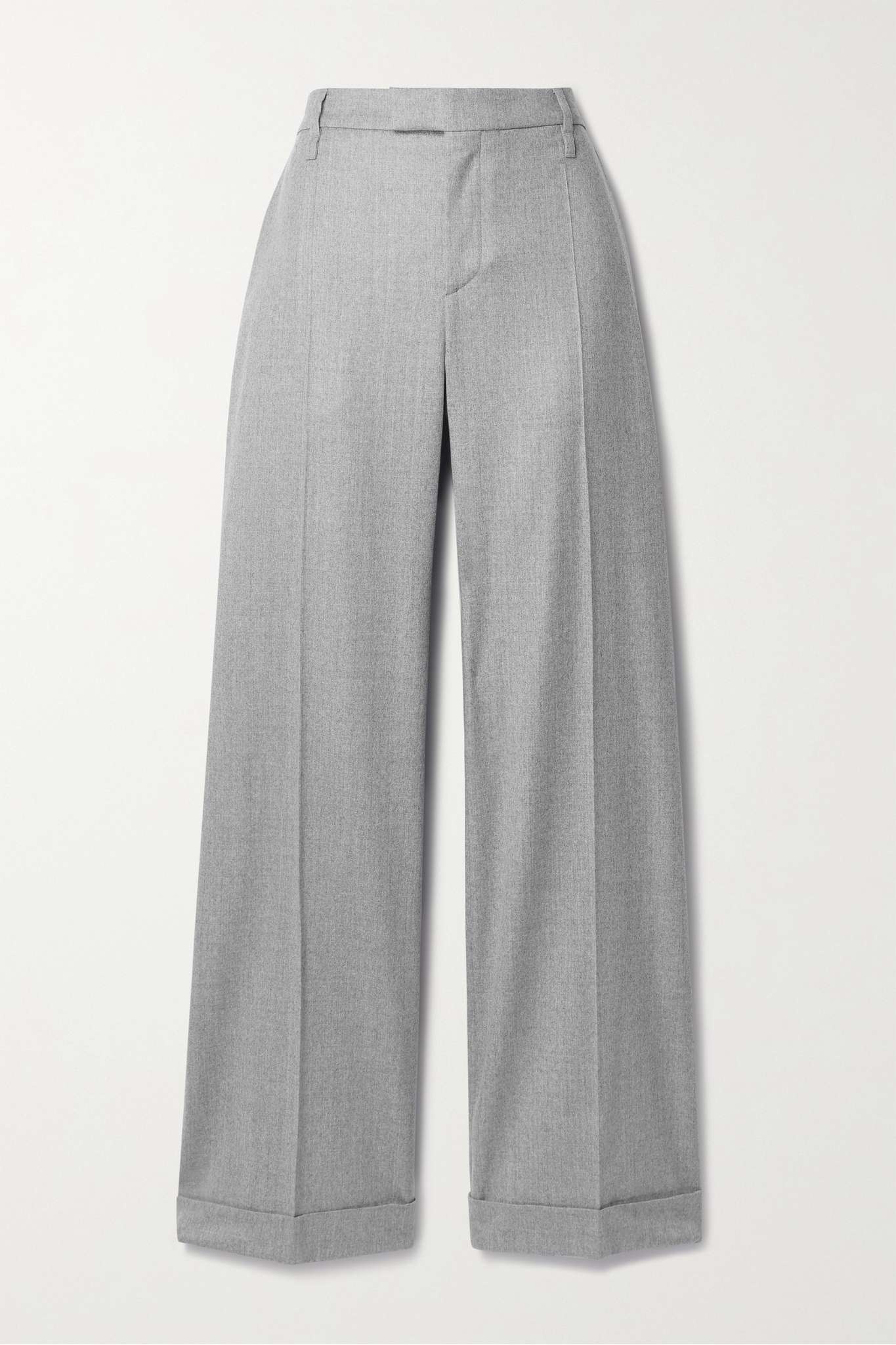 Wool-flannel wide-leg pants - 1