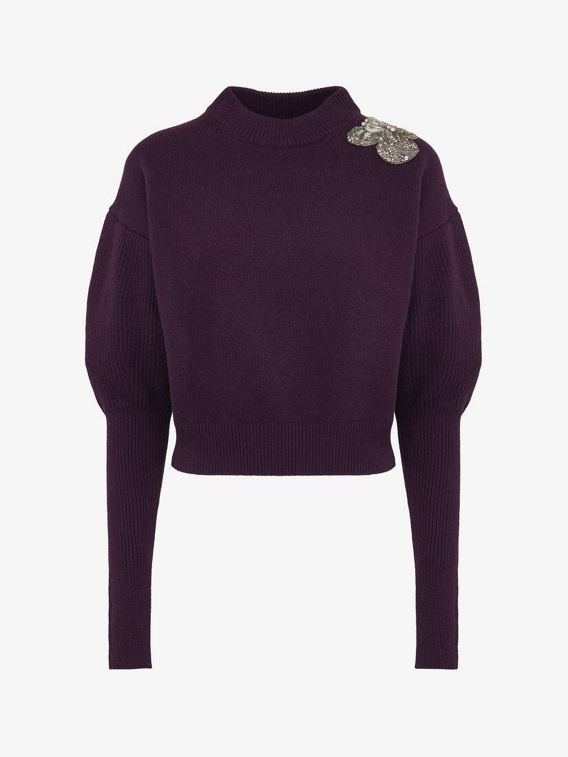 Women's Crystal Orchid Embroidery Jumper in Night Shade/crystal - 1