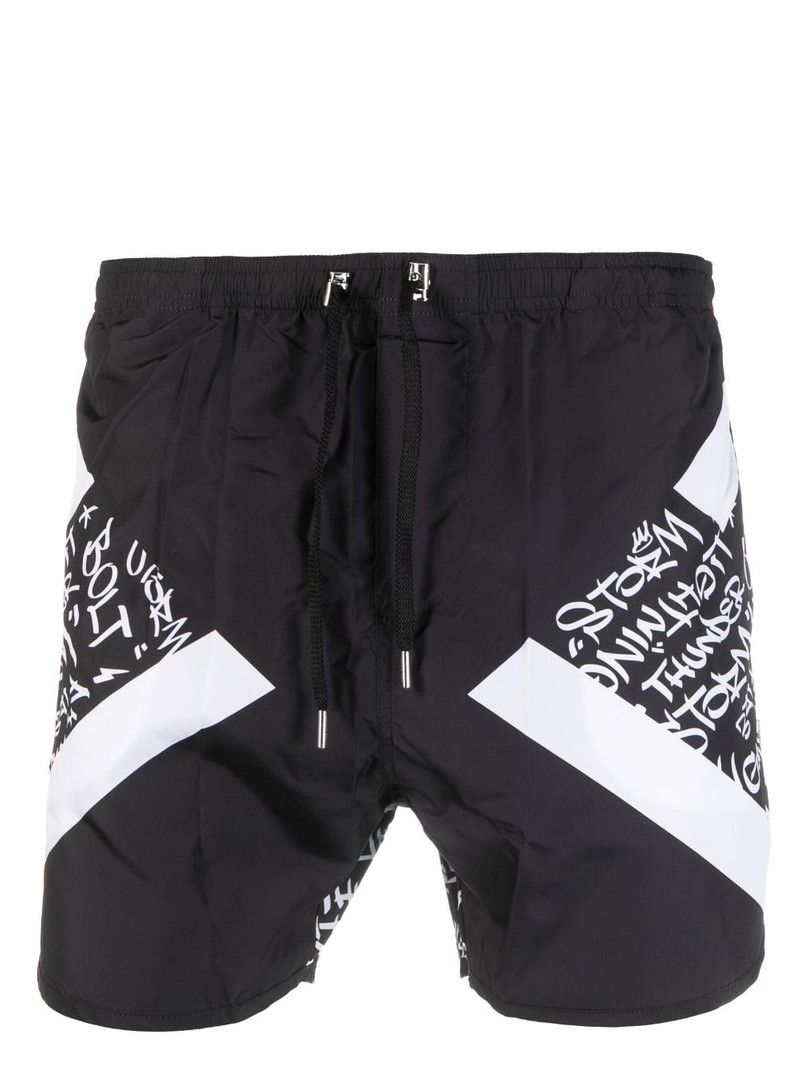 calligraphy-print drawstring swim shorts 1