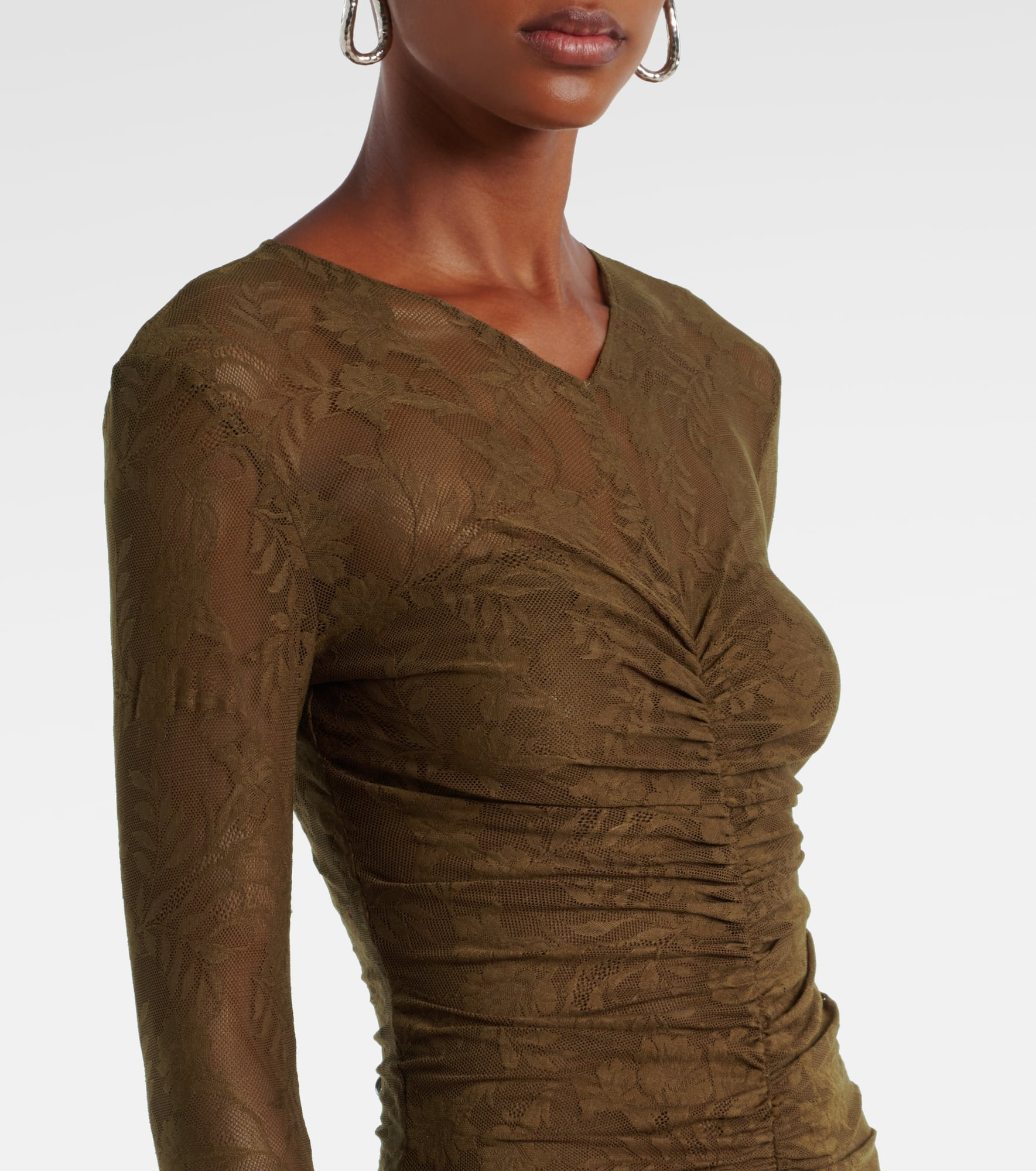 Ruched lace gown - 4