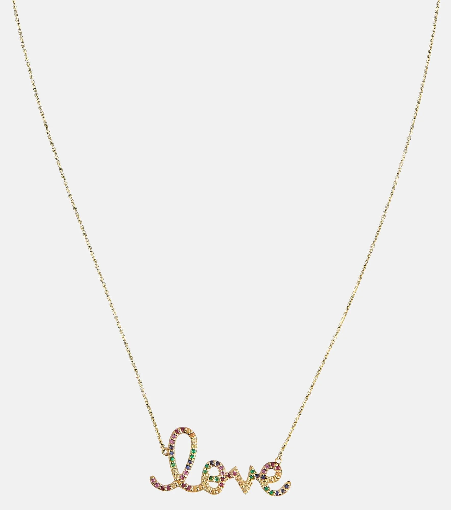 Love 14kt gold necklace with sapphires - 1