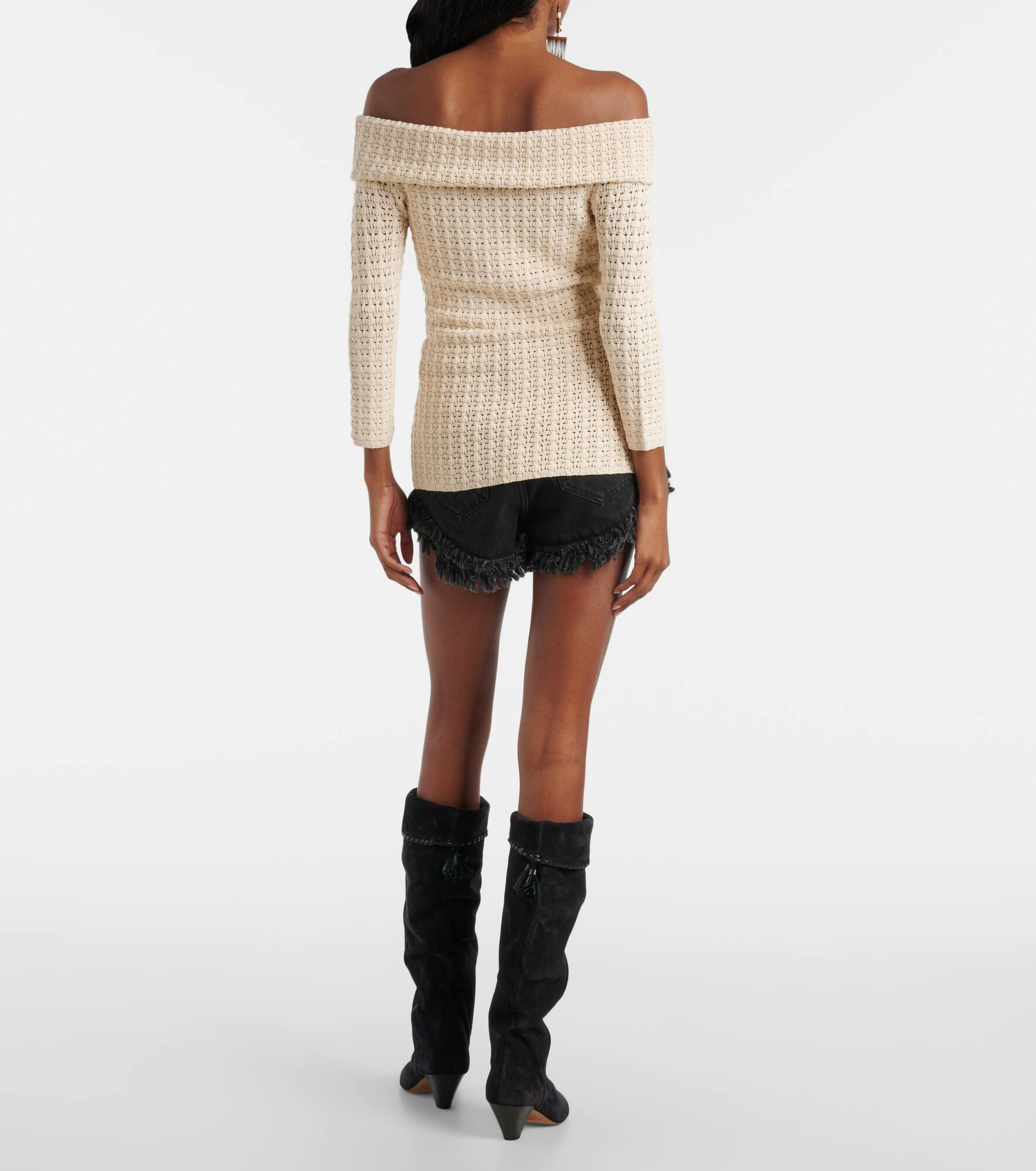 Dermottega crochet off-shoulder top - 3