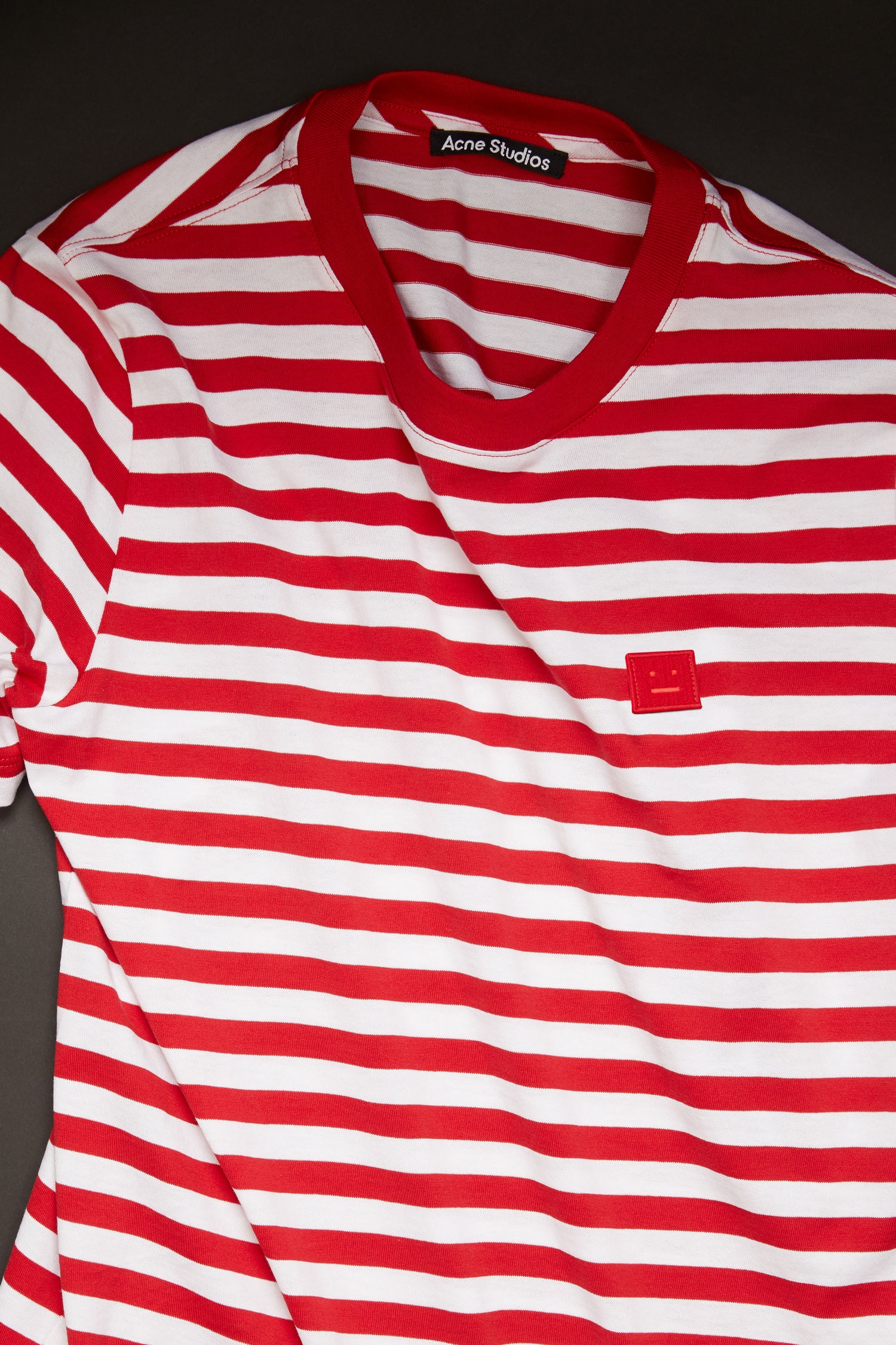 Slim fit striped t-shirt cherry red - 4