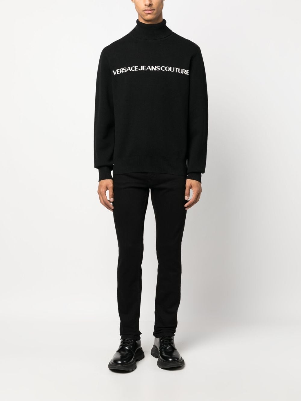 logo-print roll-neck jumper - 2