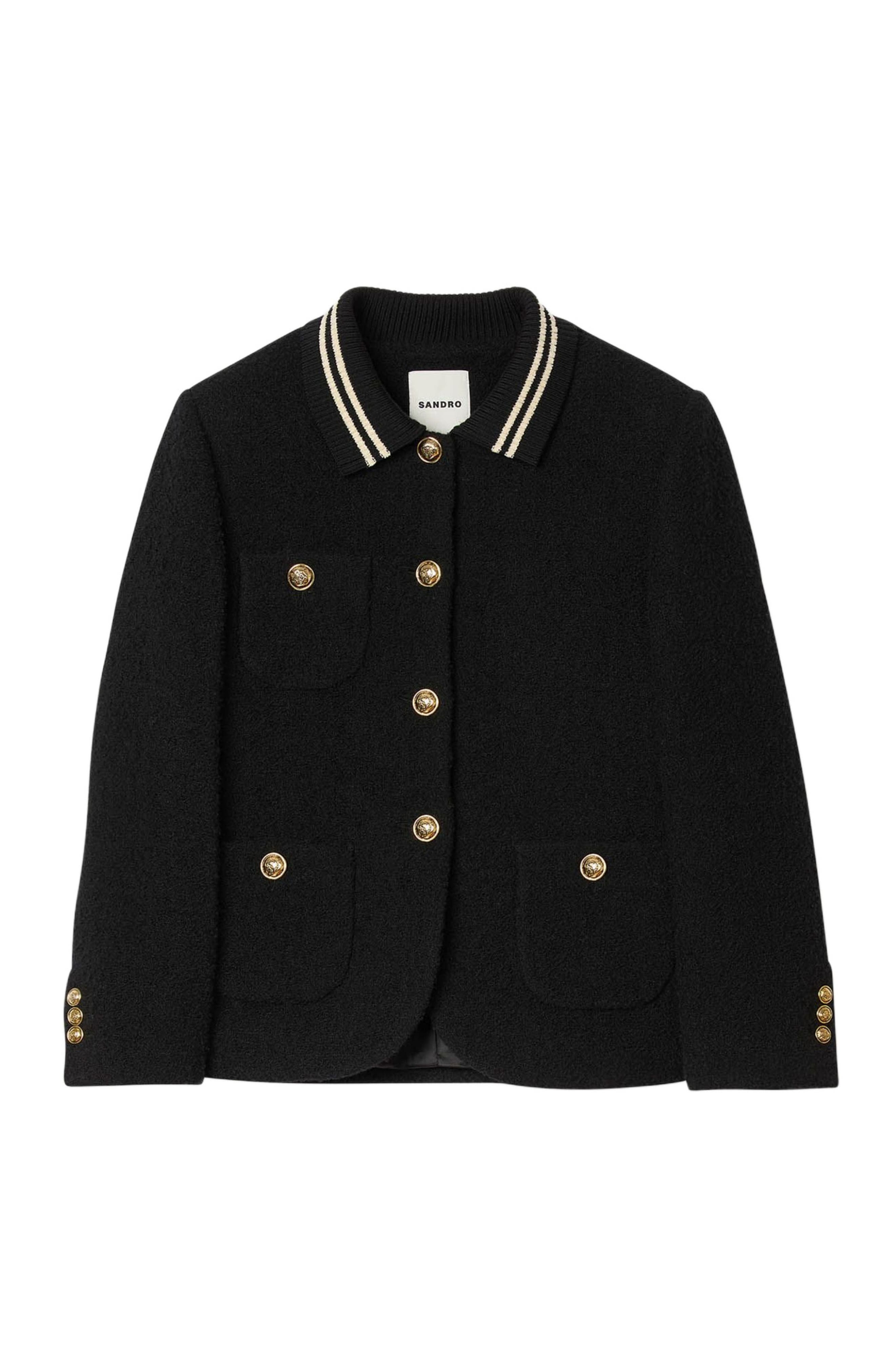 SANDRO Tweed jacket in Black at Nordstrom - 6