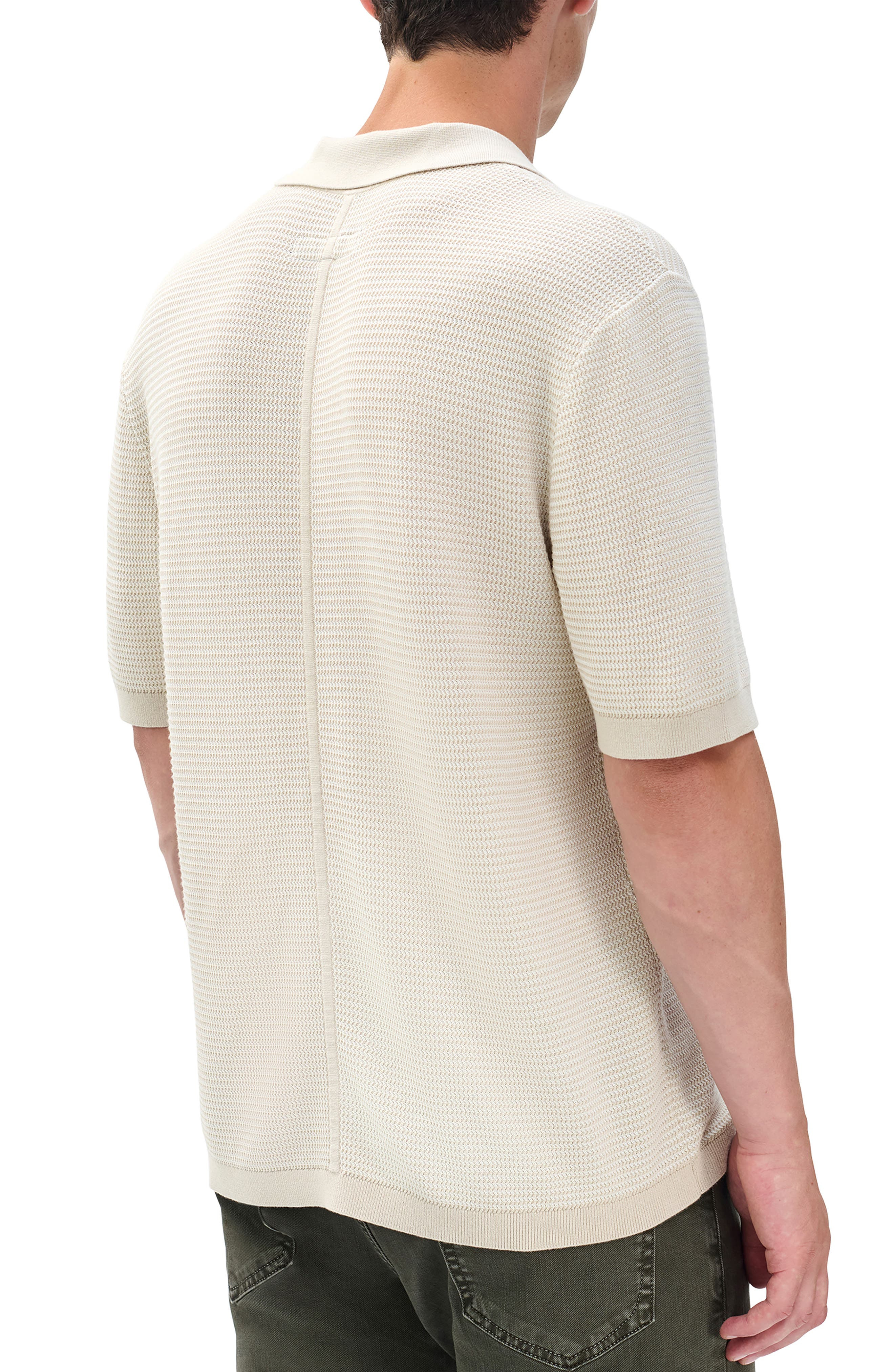 rag & bone Harvey Chevron Johnny Collar Polo in Desert Sand at Nordstrom - 2