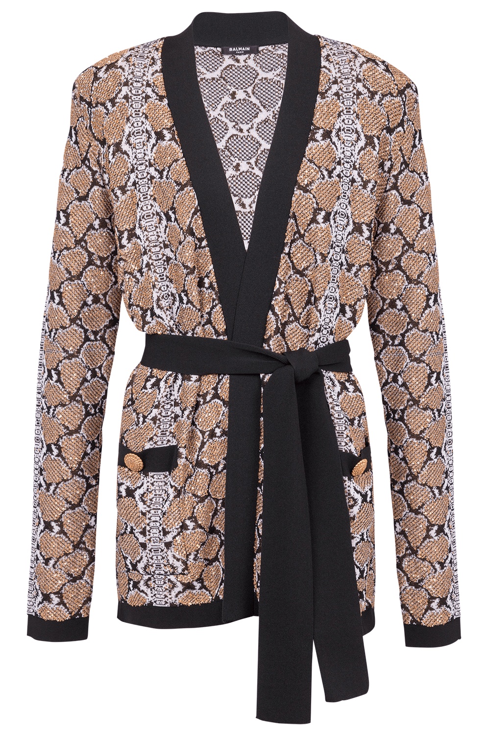 Print Belted Cardigan - 1