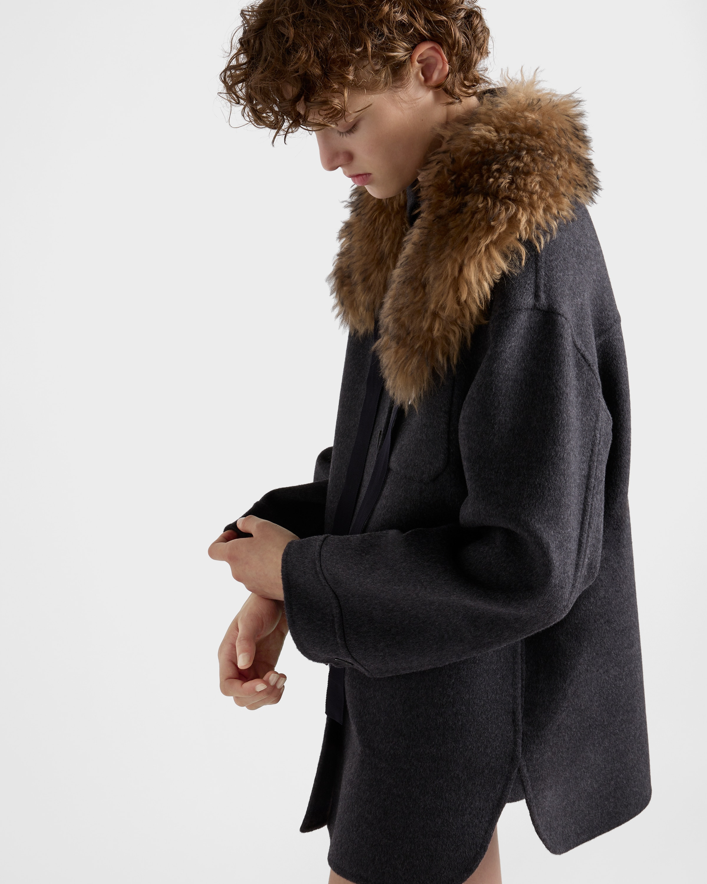 Single-breasted double cashwool caban jacket - 3