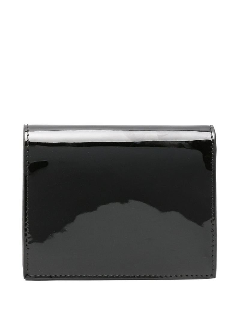 Prada triangle-logo patent leather wallet outlook