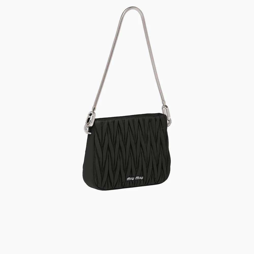 Miu Sassy matelassé nappa leather handbag - 4