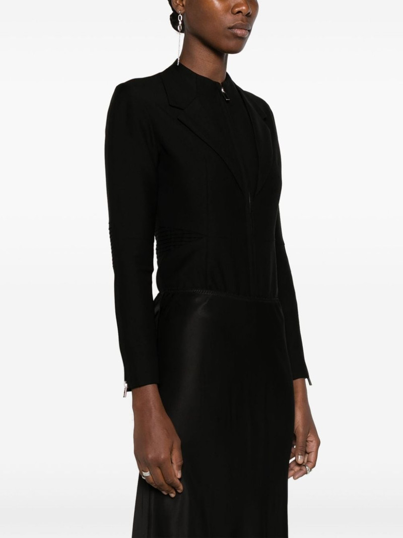 pintuck-detailing tailored bodysuit 3