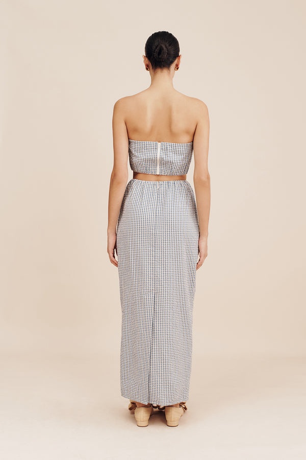Mira Strapless Crop Top Gingham - 4