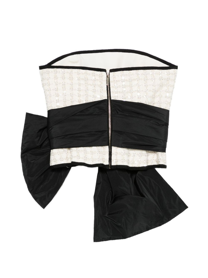 ELIE SAAB sequined bow top outlook