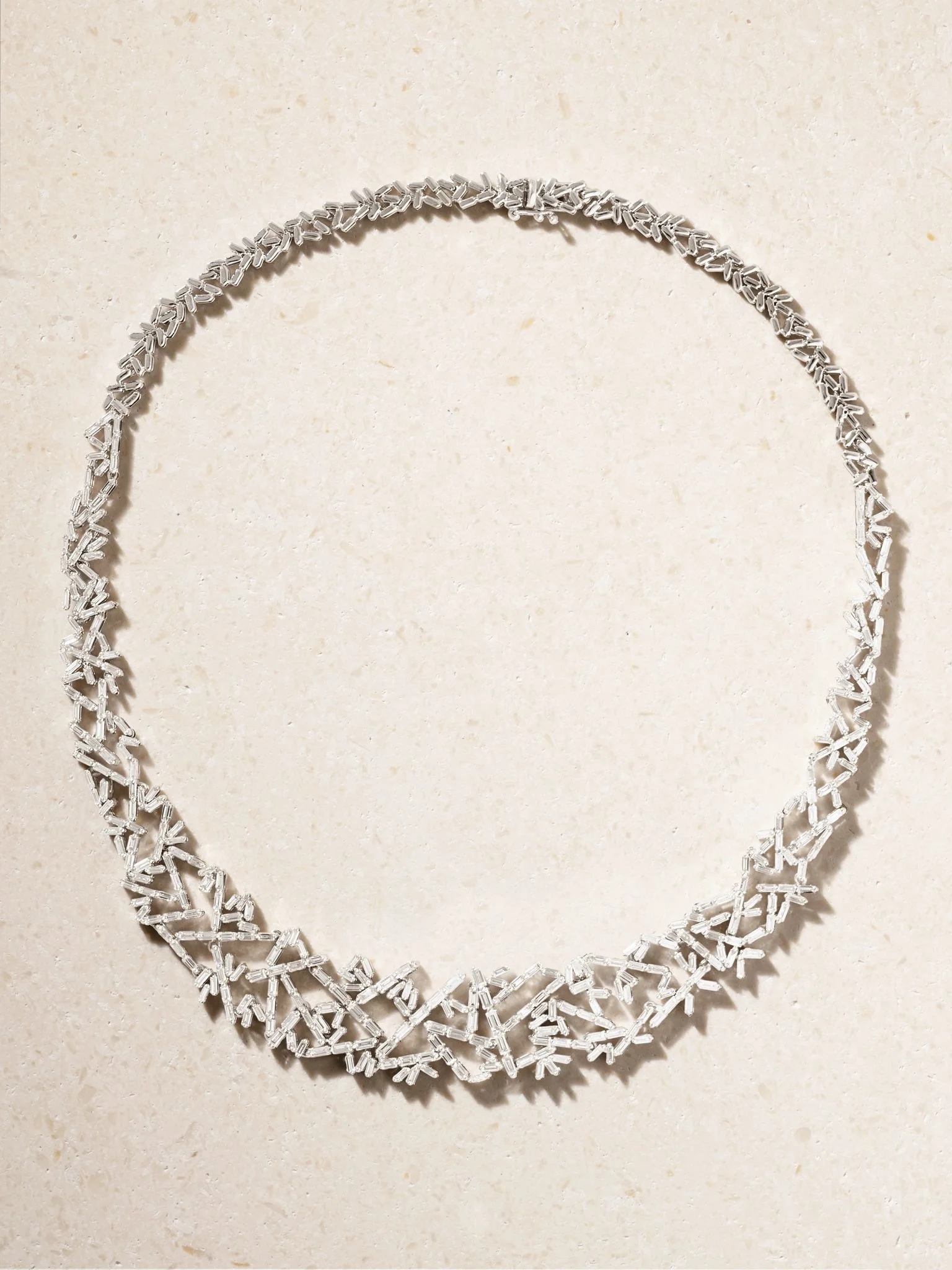 18-karat white gold diamond necklace Silver - 1