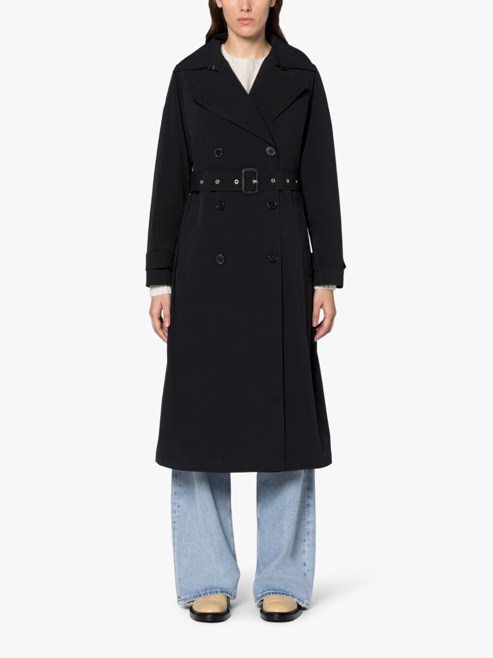 POLLY BLACK ECO DRY TRENCH COAT - 3
