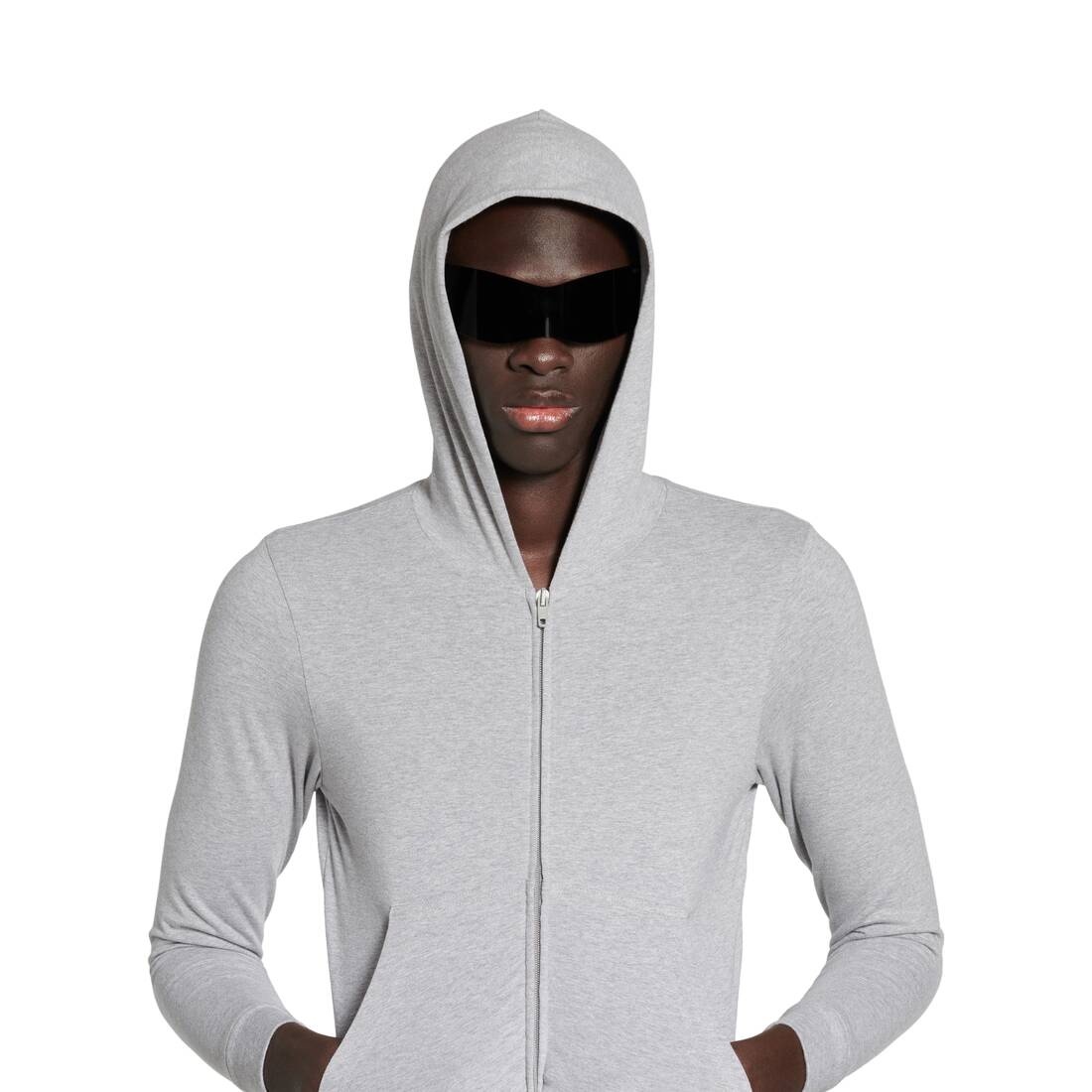 Zip-up Hoodie Slim Fit in Grey - 5