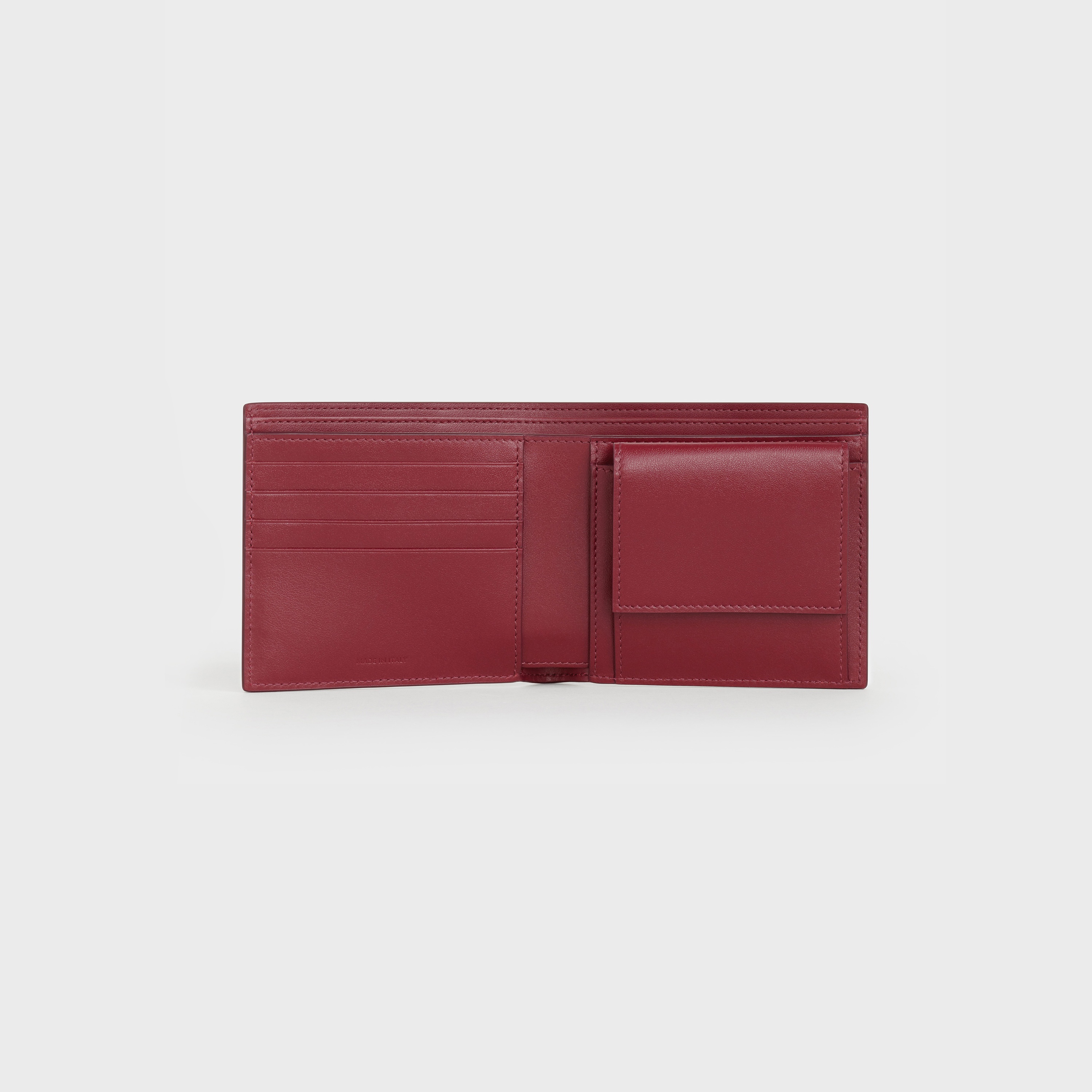 BI-FOLD WALLET WITH COIN  IN  GRAINED CALFSKIN - 4