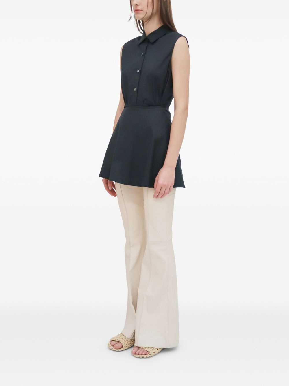 sleeveless asymmetric shirt - 4
