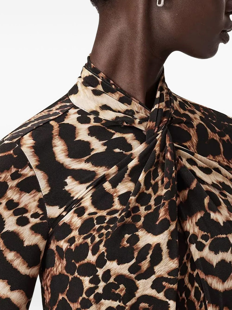 Mina A-line leopard midi dress 5