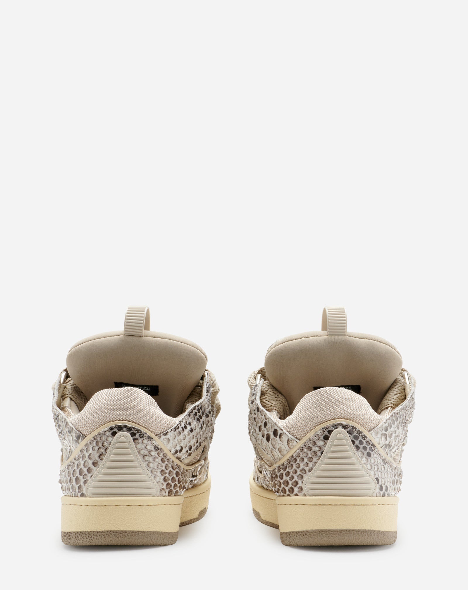PYTHON PRINT LEATHER CURB SNEAKERS - 5