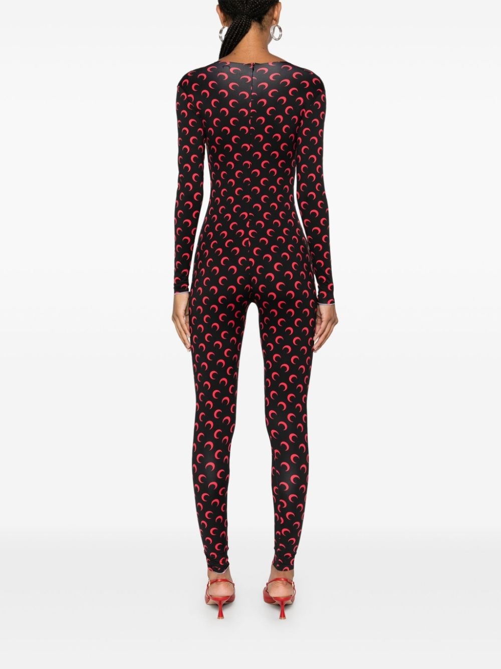 moon-print jumpsuit - 4