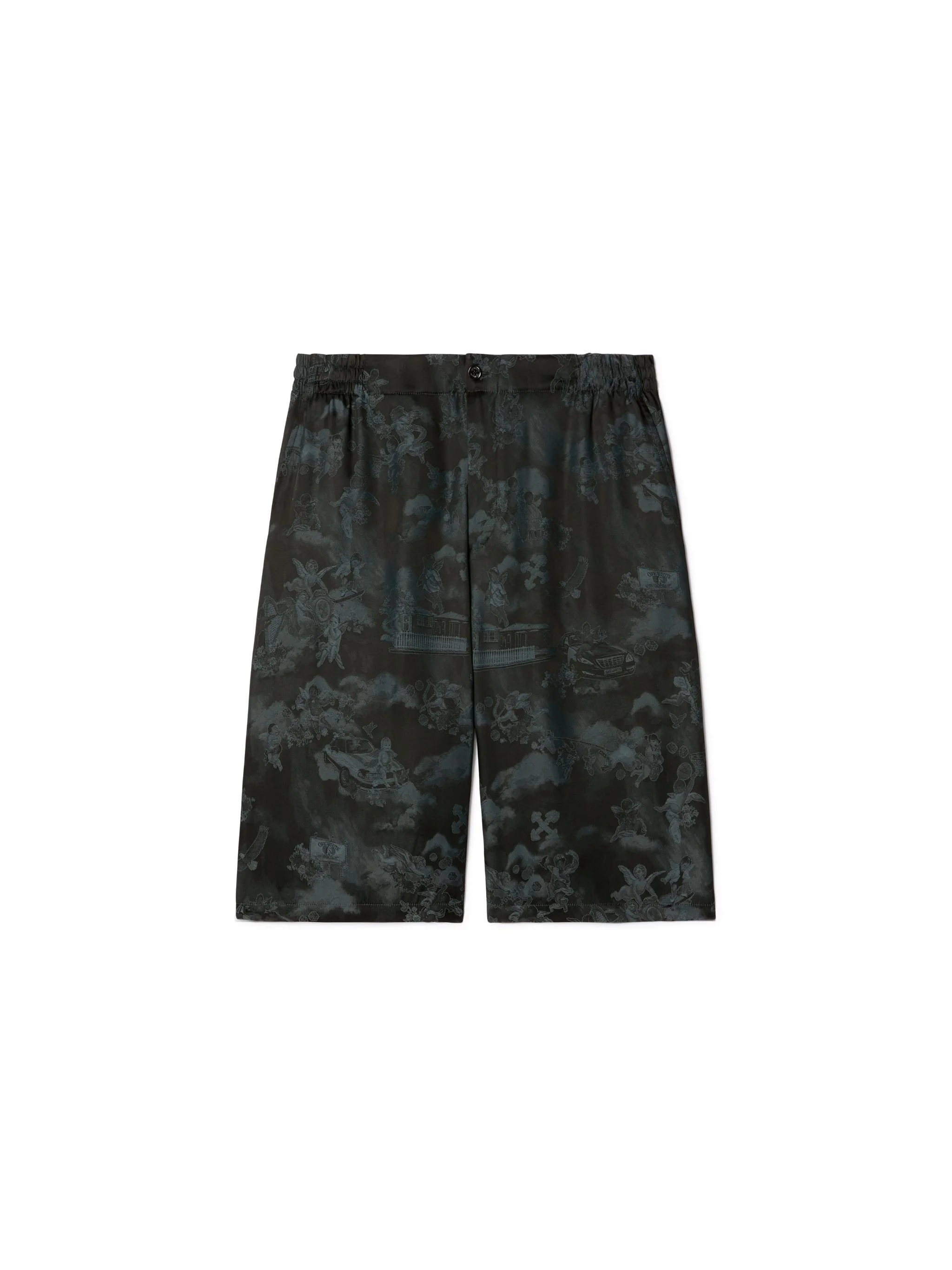 Black Jacquard Fresco Bowling Shorts - 1
