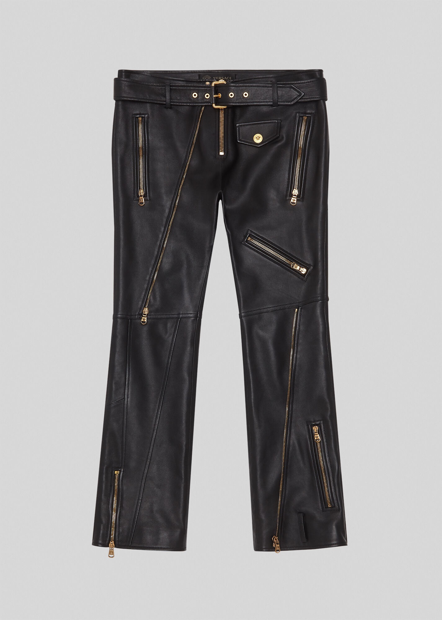 Zip Accent Leather Pants - 1