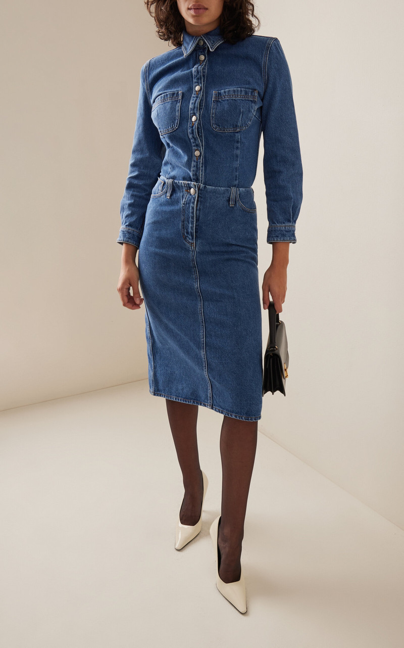 MAGDA BUTRYM Denim Midi Skirt blue outlook