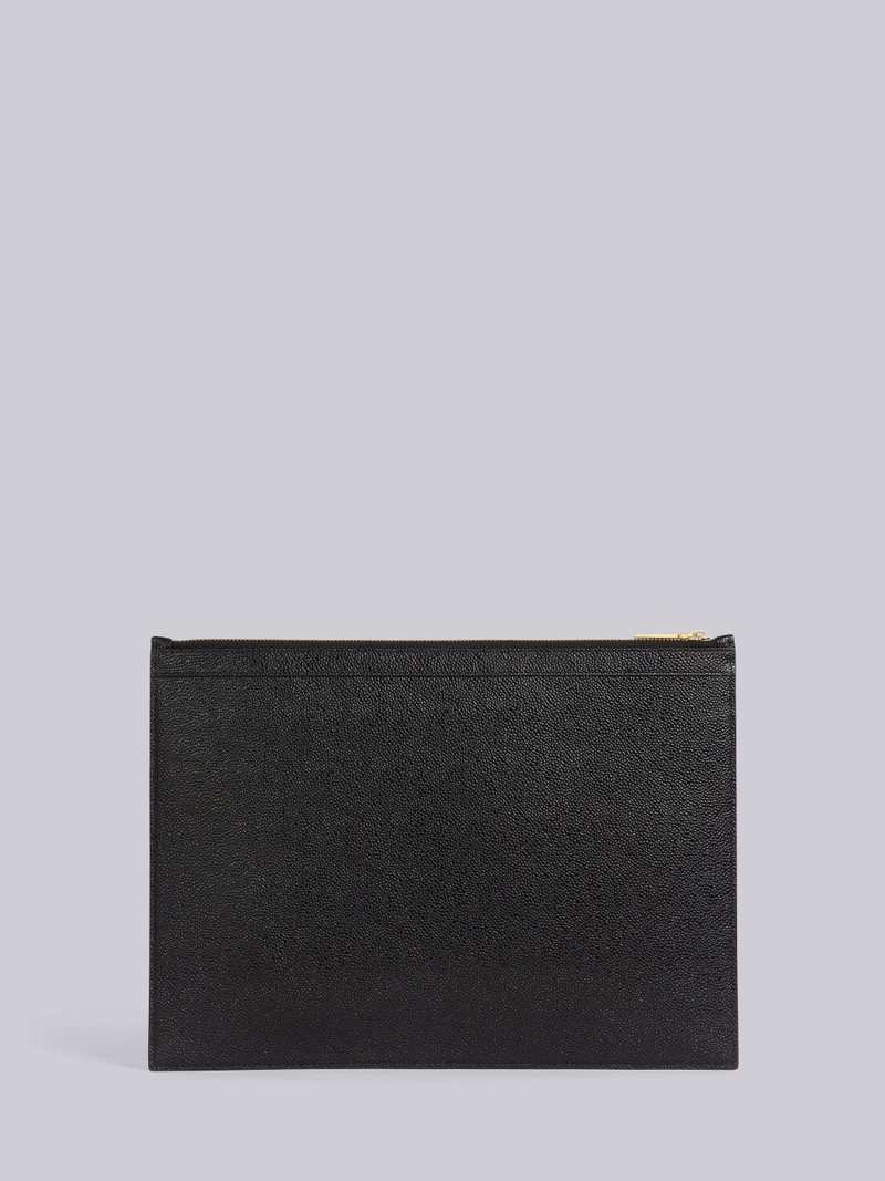 Black Pebble Grain Leather Debossed 4-Bar Medium Document Holder 3