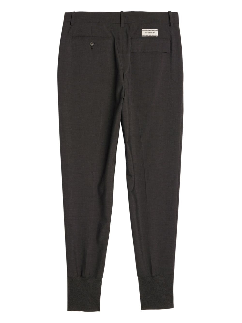 logo-appliquÃ© tapered cotton trousers - 2