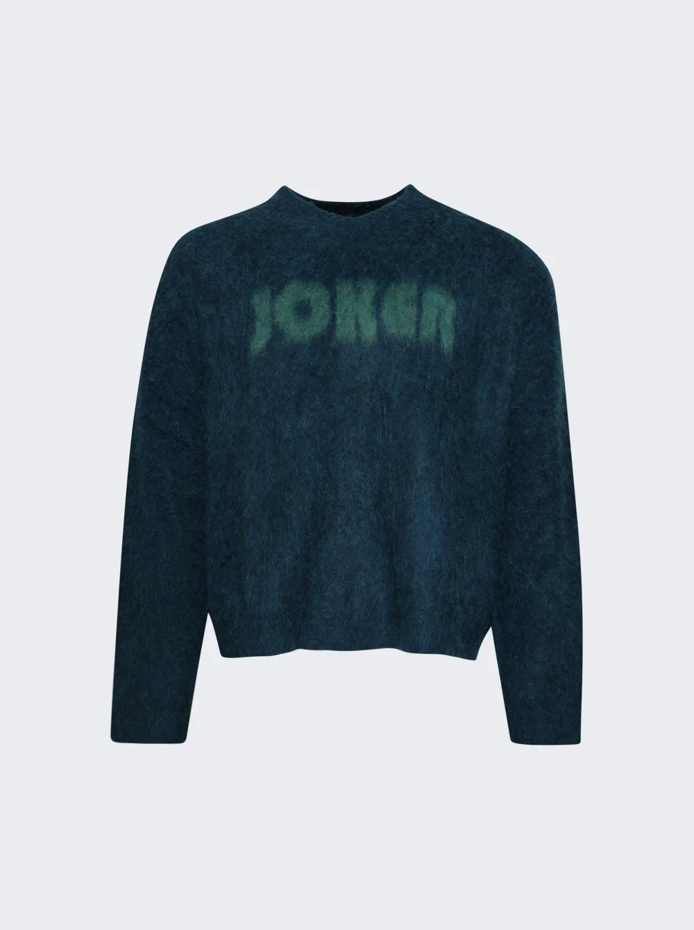 Brushed Mohair V-neck Sweater Dark Green - 1