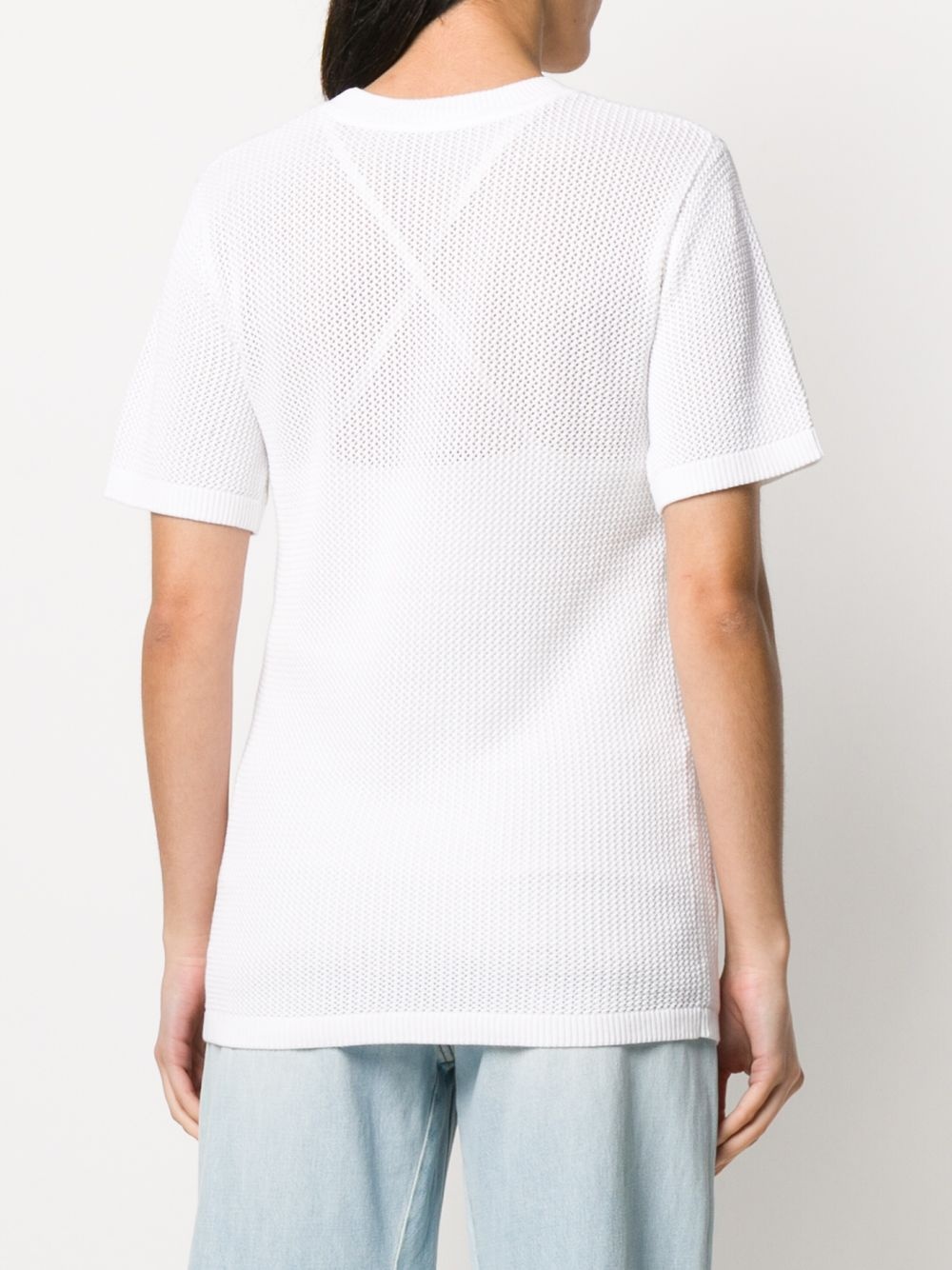 mesh knit T-shirt - 4