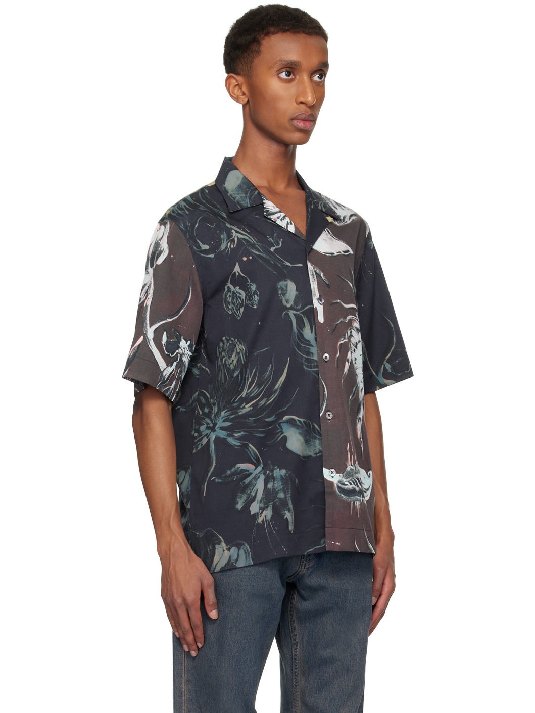 Navy & Brown Mixed Panel Thistleberry Shirt - 2