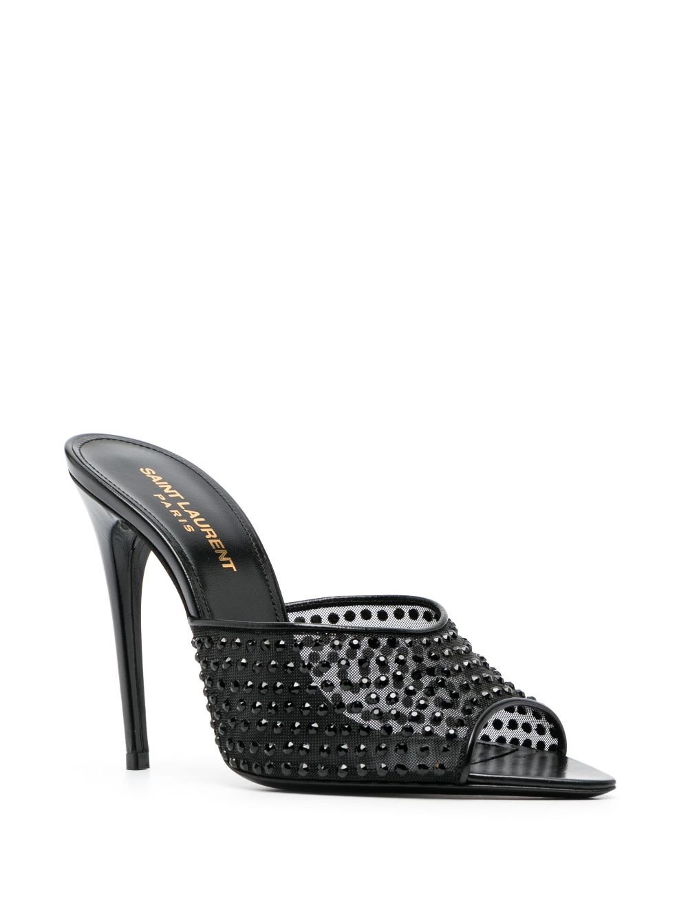 crystal-embellished 120mm leather mules - 2